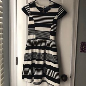 Francesca’s Blue Rain Black and White Dress